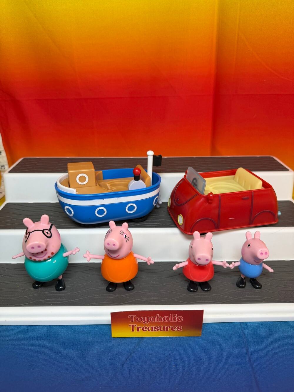 Peppa Pig Family Figures, Boat & Car